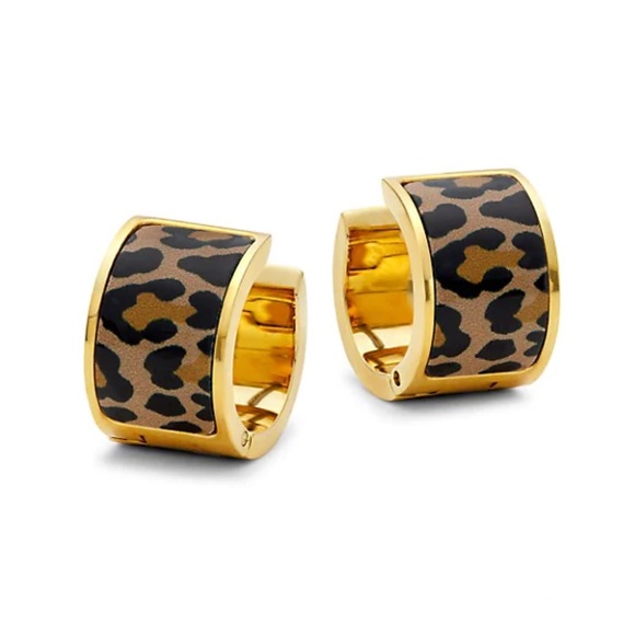 kate spade Jewelry - Kate Spade Leopard Huggie Hoop Earrings